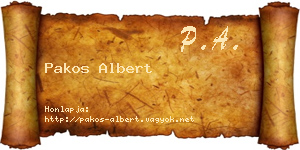 Pakos Albert névjegykártya